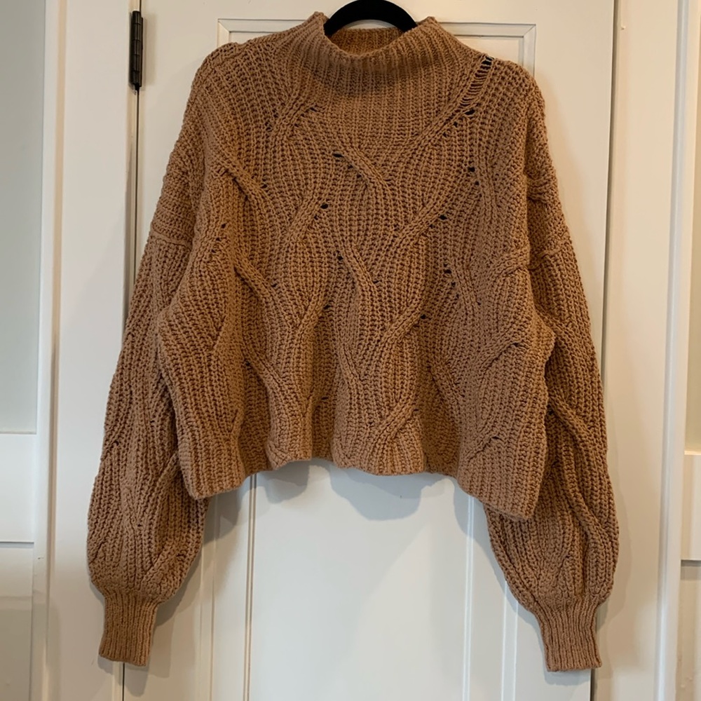 Free People Dusty Rose Knit Oversized Sweater